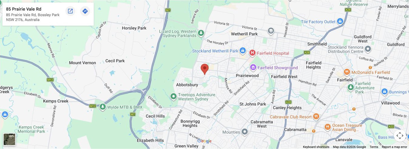 Map around 85 Prairie Vale Road, Bossley Park